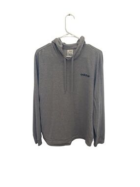 adidas Men's Heather Gray Hooded Pullover with Logo